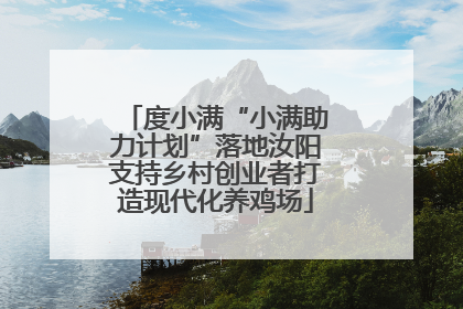 度小满“小满助力计划”落地汝阳支持乡村创业者打造现代化养鸡场